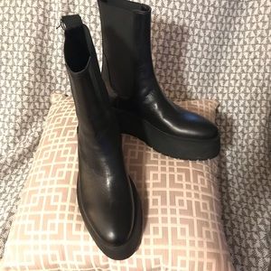 Zara NWT Flat Platform Ankle Boots size US 10